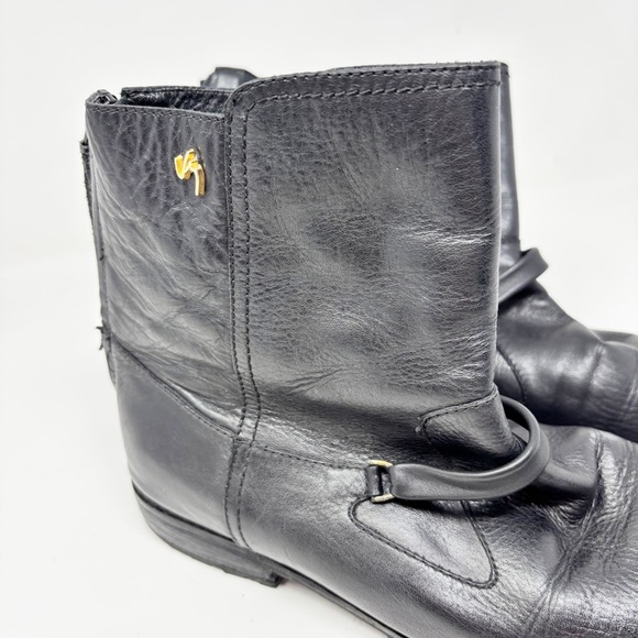 VELEZ Women’s Black Leather Boots Zip Up Buckle Logo Made In Columbia Size 38 - Picture 3 of 13
